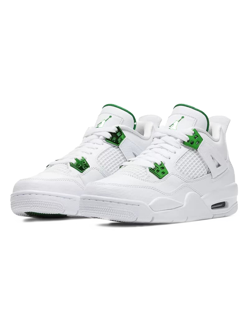 Air Jordan 4 'Metallic Green' side view transparent background